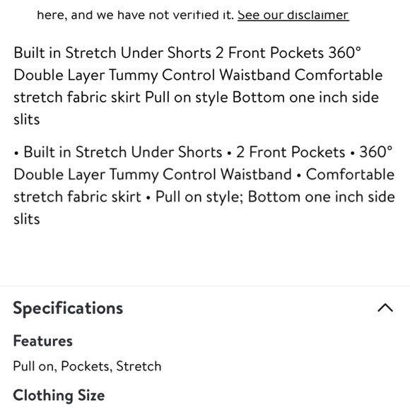 SC & Co. 360 tummy control stretch skirt. Worn 1x.‎ Retail 40 - Picture 10 of 10